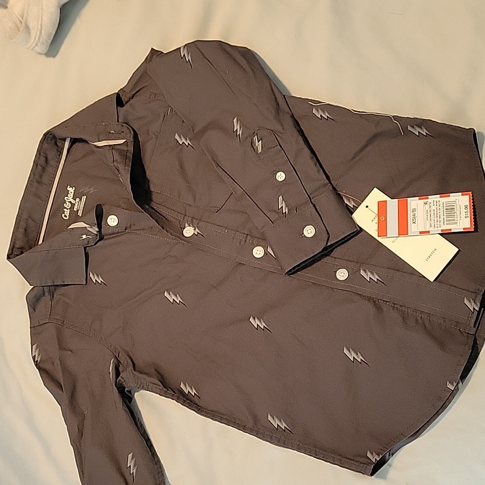 NwT Toddler boys lingerie sleeve button-down